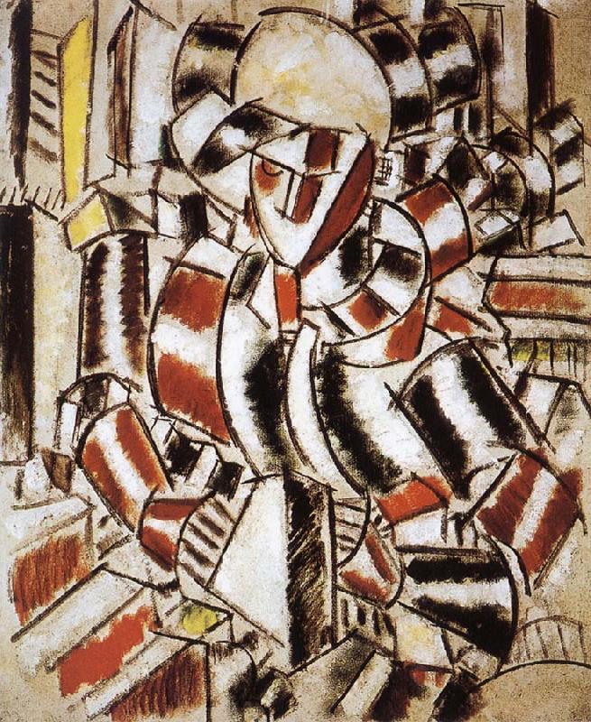 Fernard Leger The fem wearing in red and green color china oil painting image
